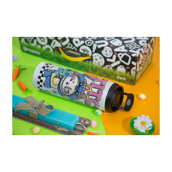 Labubu Stitch, Πασχαλινή Λαμπάδα με Travel Tumbler θερμό με διπλό καπάκι (600ml, BPA free) & κερί αρωματικό πλακέ (30cm) (ΤΙΡΚΟΥΑΖ)