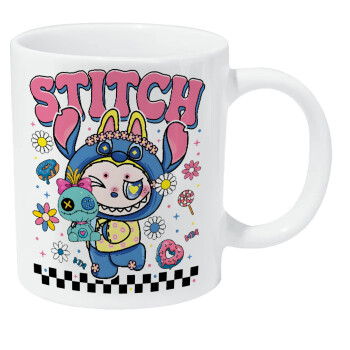 Labubu Stitch, Κούπα Giga, κεραμική, 590ml