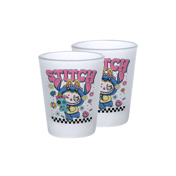 Labubu Stitch, Σφηνοπότηρα γυάλινα 45ml του πάγου (2 τεμάχια)