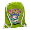 Backpack bag GYMBAG LIME GREEN, with pocket (40x48cm) & thick cords