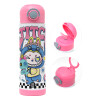 Children's hot water bottle, stainless steel, with safety straw, PINK (500ml)