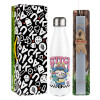 Easter candle, metallic white thermos bottle (500ml) & aromatic flat candle (30cm) (GRAY)
