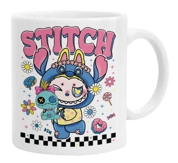 Labubu Stitch — Κούπα, κεραμική, 330ml