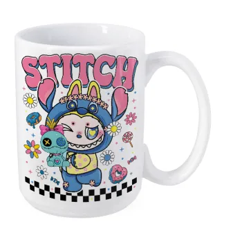 Labubu Stitch, Κούπα Mega, κεραμική, 450ml