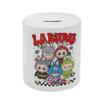 Labubu superheroes, Κουμπαράς πορσελάνης με τάπα