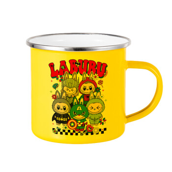 Labubu superheroes, Κούπα Μεταλλική εμαγιέ Κίτρινη 360ml