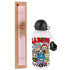 Easter Set, metallic aluminum bottle (500ml) & aromatic flat Easter candle (30cm) (PINK)