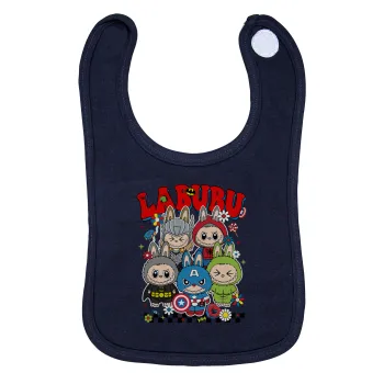 Labubu superheroes, Σαλιάρα με Σκρατς 100% Organic Cotton Μπλε (0-18 months)