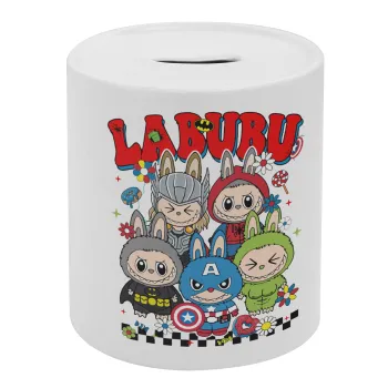 Labubu superheroes, Κουμπαράς πορσελάνης με τάπα