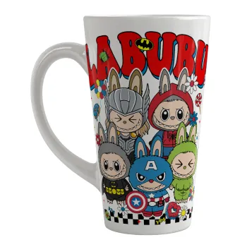 Labubu superheroes, Κούπα κωνική Latte Μεγάλη, κεραμική, 450ml