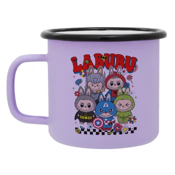 Labubu superheroes, Κούπα Μεταλλική εμαγιέ ΜΑΤ Light Pastel Purple 360ml