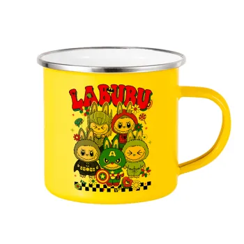 Labubu superheroes, Κούπα Μεταλλική εμαγιέ Κίτρινη 360ml