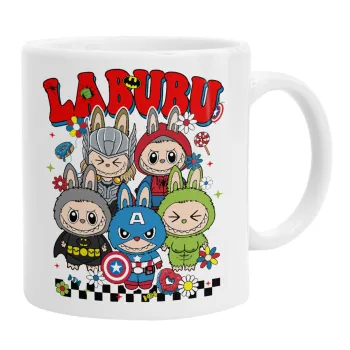 Labubu superheroes, Ceramic coffee mug, 330ml