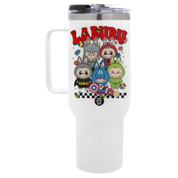 Labubu superheroes, Mega Tumbler με καπάκι, διπλού τοιχώματος (θερμό) 1,2L