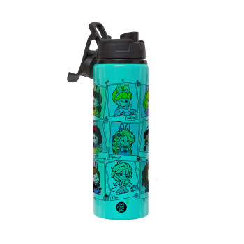 Labubu characters, Μεταλλικό παγούρι νερού με καπάκι ασφαλείας, αλουμινίου 850ml