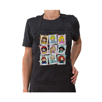 Labubu characters, Ποδιά μακριά Σεφ ολόσωμη με τσέπες Μαύρη (ΕΝΗΛΙΚΩΝ)