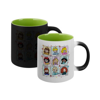 Labubu characters, Κούπα Μαγική εσωτερικό πράσινο, κεραμική 330ml που αλλάζει χρώμα με το ζεστό ρόφημα