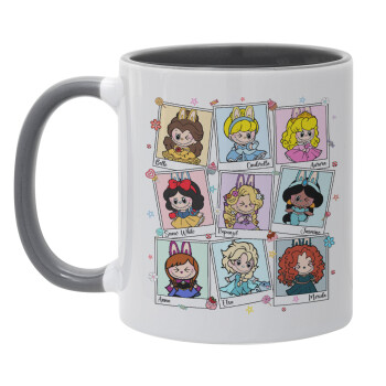 Labubu characters, Κούπα χρωματιστή γκρι, κεραμική, 330ml