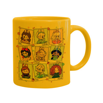 Labubu characters, Κούπα, κεραμική κίτρινη, 330ml