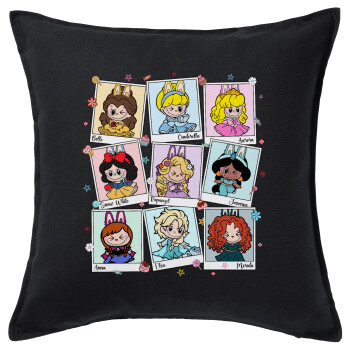 Labubu characters, Μαξιλάρι καναπέ Μαύρο 100% βαμβάκι, περιέχεται το γέμισμα (50x50cm)