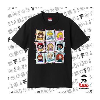 Labubu characters, Κλασικό T-Shirt, διπλής ραφής, χωρίς πλευρικές ραφές ΜΑΥΡΟ από 100% βαμβάκι. Vegan & OEKO-TEX πιστοποιημένο.