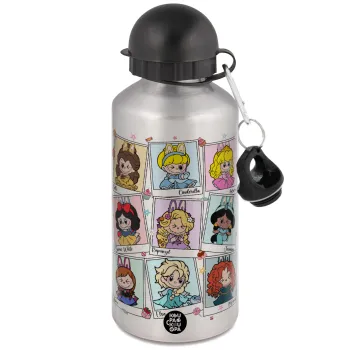 Labubu characters, Μεταλλικό παγούρι νερού, Ασημένιο, αλουμινίου 500ml