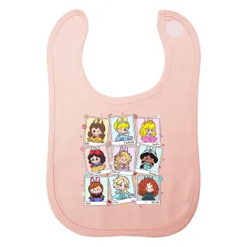 Labubu characters, Σαλιάρα με Σκρατς ΡΟΖ 100% Organic Cotton (0-18 months)