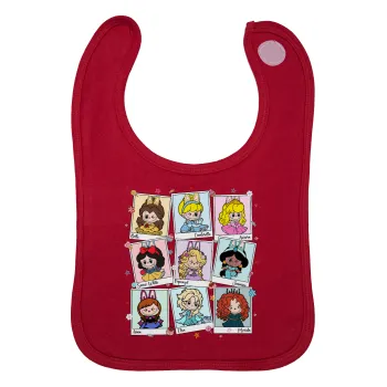 Labubu characters, Σαλιάρα με Σκρατς Κόκκινη 100% Organic Cotton (0-18 months)