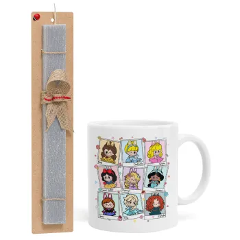 Labubu characters, Easter Set, Ceramic Cup (330ml) & Easter aromatic flat candle (30cm) (GRAY)