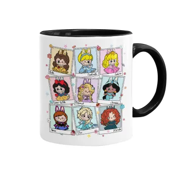 Labubu characters, Κούπα χρωματιστή μαύρη, κεραμική, 330ml