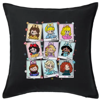 Labubu characters, Μαξιλάρι καναπέ Μαύρο 100% βαμβάκι, περιέχεται το γέμισμα (50x50cm)