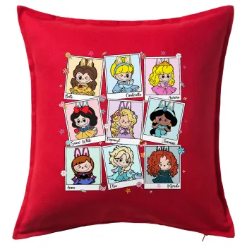 Labubu characters, Sofa cushion RED 50x50cm includes filling