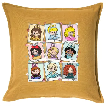 Labubu characters, Μαξιλάρι καναπέ Κίτρινο 100% βαμβάκι, περιέχεται το γέμισμα (50x50cm)