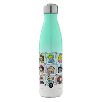 Labubu characters, Metal mug thermos Green/White (Stainless steel), double wall, 500ml