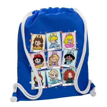 Labubu characters, Τσάντα πλάτης πουγκί GYMBAG Μπλε, με τσέπη (40x48cm) & χονδρά κορδόνια