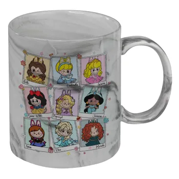 Labubu characters, Mug ceramic marble style, 330ml