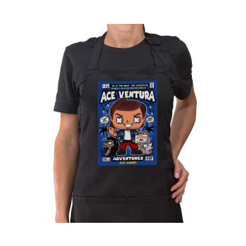 Ace Ventura: Pet Detective, Ποδιά μακριά Σεφ ολόσωμη με τσέπες Μαύρη (ΕΝΗΛΙΚΩΝ)