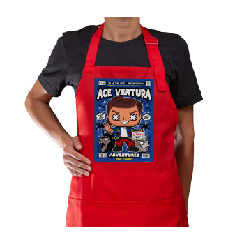 Ace Ventura: Pet Detective, Ποδιά Μακριά Σεφ ολόσωμη με τσέπες Κόκκινη (ΕΝΗΛΙΚΩΝ)