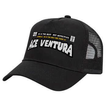 Ace Ventura: Pet Detective, Trucker Hat with Mesh, Black, (COTTON, KIDS, UNISEX, ONE SIZE)