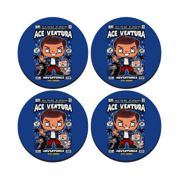 Ace Ventura: Pet Detective, ΣΕΤ 4 Σουβέρ ξύλινα στρογγυλά (9cm)