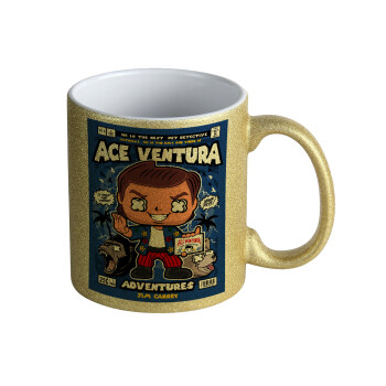 Ace Ventura: Pet Detective, Κούπα Χρυσή Glitter που γυαλίζει, κεραμική, 330ml