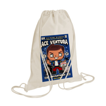 Ace Ventura: Pet Detective, Backpack bag GYMBAG natural (28x40cm)