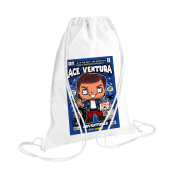 Ace Ventura: Pet Detective, Τσάντα πλάτης πουγκί GYMBAG λευκή (28x40cm)