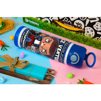 Ace Ventura: Pet Detective, Πασχαλινή Λαμπάδα με Παιδικό παγούρι θερμό, ανοξείδωτο, με καλαμάκι ασφαλείας, ΜΠΛΕ (500ml)