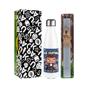 Ace Ventura: Pet Detective, Easter candle, metallic white thermos bottle (500ml) & aromatic flat candle (30cm) (GRAY)