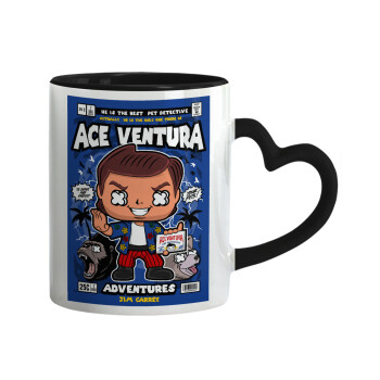 Ace Ventura: Pet Detective, Mug heart black handle, ceramic, 330ml