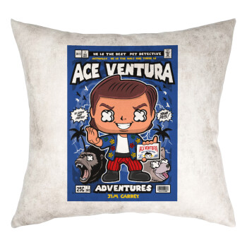 Ace Ventura: Pet Detective, Μαξιλάρι καναπέ Δερματίνη Γκρι 40x40cm με γέμισμα