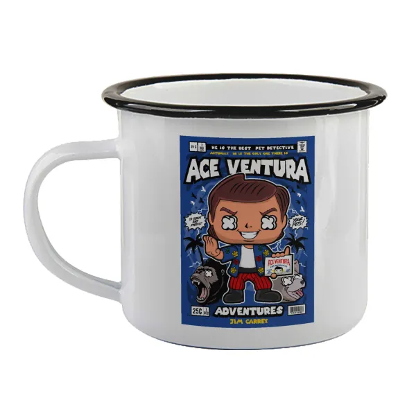Ace Ventura: Pet Detective — Enamel mug with black rim, 360ml