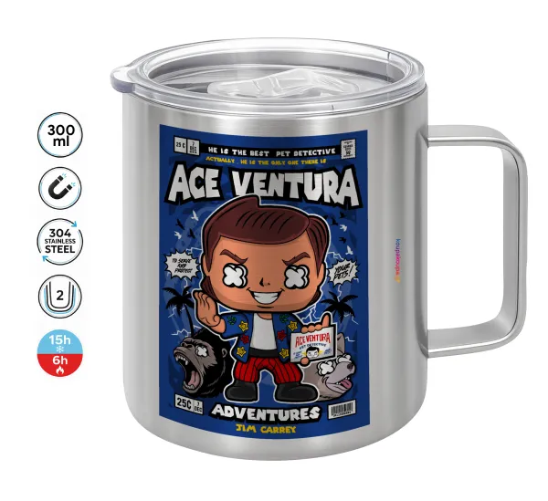 Ace Ventura: Pet Detective — Double-walled stainless steel mug 300ml with temperature-retaining lid