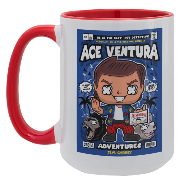 Ace Ventura: Pet Detective — Mega mug 15oz, red ceramic, 450ml